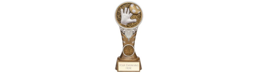 IKON TOWER FOOTBALL GOALKEEPER TROPHY - 4 SIZES - 15CM TO 22.5CM IKON TOWER FOOTBALL GOALKEEPER TROPHY - 4 SIZES - 15CM TO 22.5CM